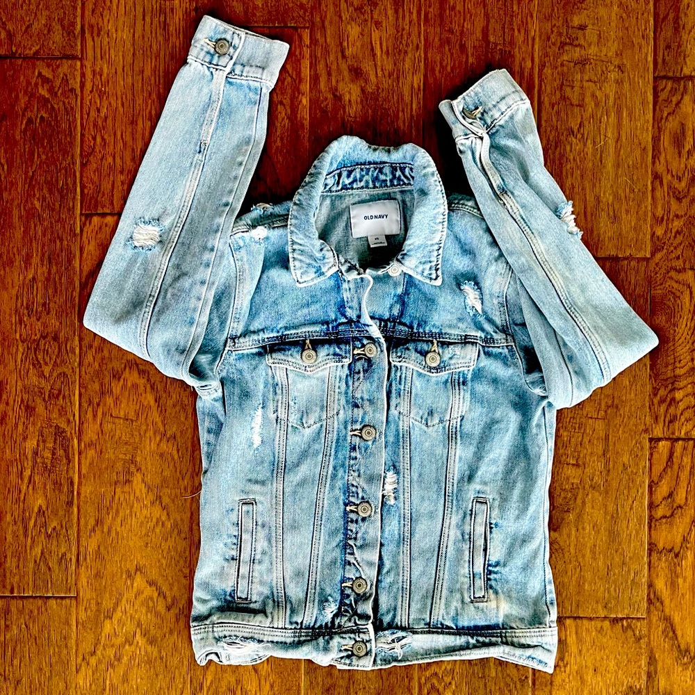Old Navy distressed denim jacket